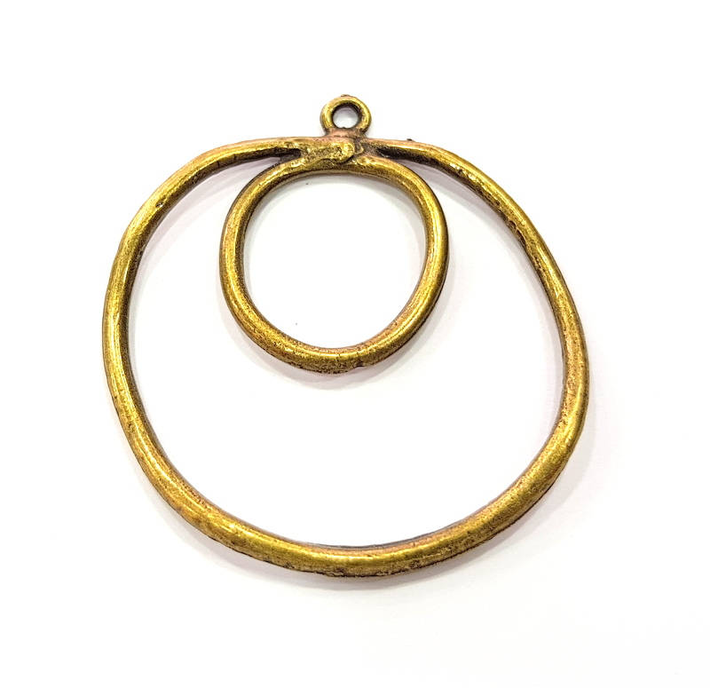 12 Antique Bronze Plated Pendant (50mm) G9441