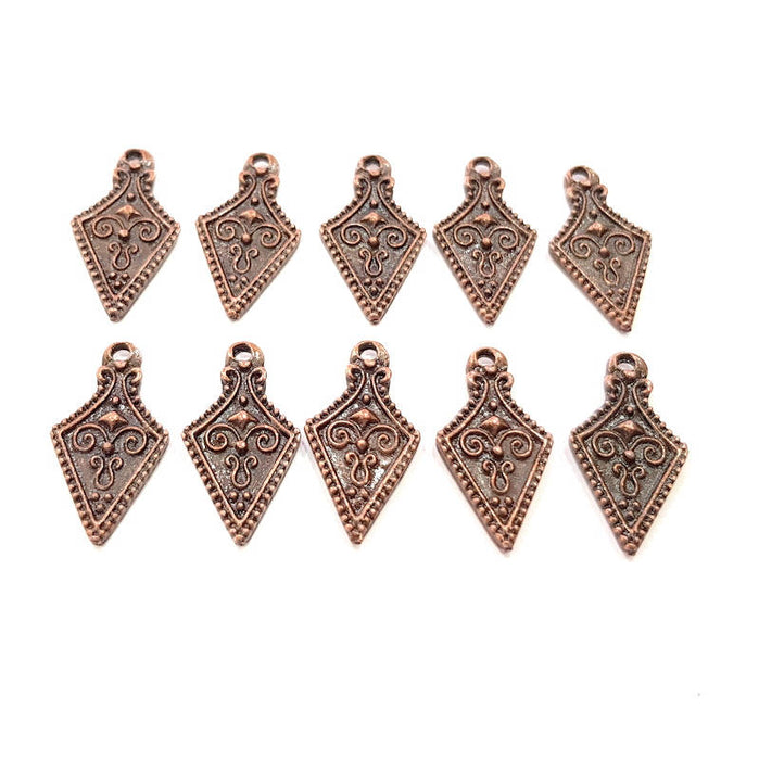 10 Antique Copper Charm Antique Copper Plated Charm (23x12mm) G8905