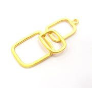 Gold Charm Gold Plated Charms  (58x24mm)  G14372