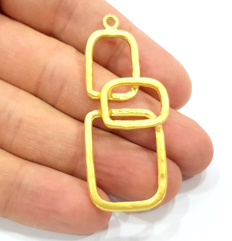 Gold Charm Gold Plated Charms  (58x24mm)  G14372