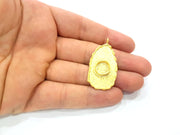 Gold Pendant Blank Base Setting Necklace Blank Resin Blank Mountings Gold Plated Brass ( 42x23mm blank ) G8926