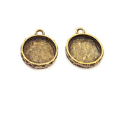 6 Antique Bronze Pendant Blank inlay Blank Mosaic Blank Resin Blank Bezel Base Setting Mountings Antique Bronze Plated (14mm) G8928