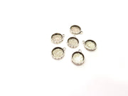 4 Silver Pendant Blank Mosaic Base Blank inlay Blank Necklace Blank Resin Blank Mountings Antique Silver Plated  (17mm blank)  G8929