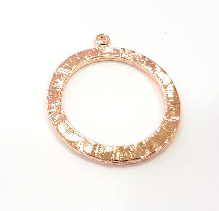 Rose Gold Circle Charms Rose Gold Plated Connectors (36 mm)  G8933