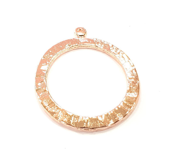 Rose Gold Circle Charms Rose Gold Plated Connectors (36 mm)  G8933