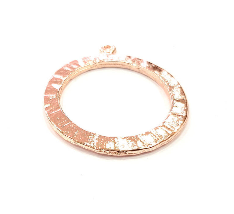 Rose Gold Circle Charms Rose Gold Plated Connectors (36 mm)  G8933