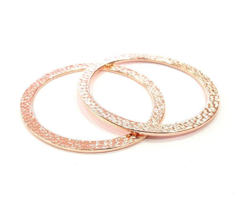 Rose Gold Circle Charms Rose Gold Plated Connectors (58 mm)  G8937