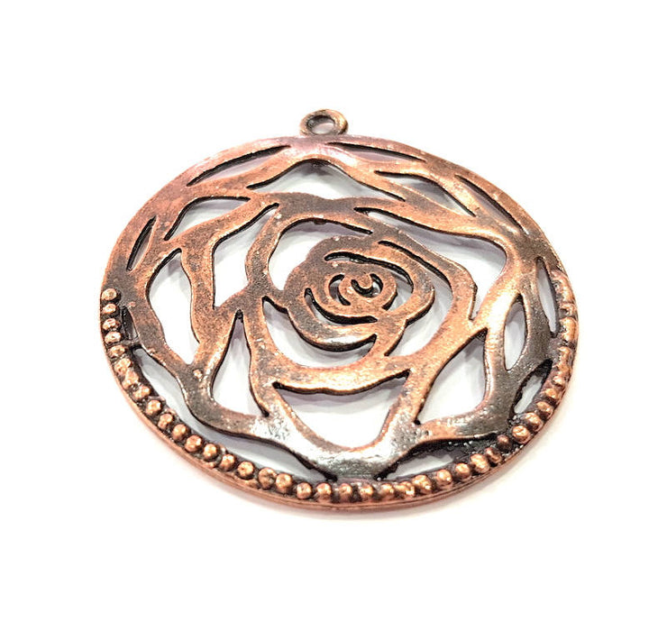 2 Antique Copper Pendant Antique Copper Plated Pendant (41mm) G8943