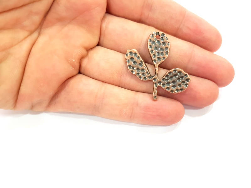 2 Antique Copper Pendant Antique Copper Plated Pendant (36x36mm) G8944