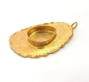 Raw Brass Pendant Blank Mosaic Base Blank inlay Blank Necklace Blank Resin Blank Mountings Cabochon Bezel Base  (20x15mm blank) G8950