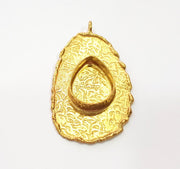 Raw Brass Pendant Blank Mosaic Base Blank inlay Blank Necklace Blank Resin Blank Mountings Cabochon Bezel Base  (20x15mm blank) G8950