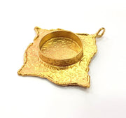 Raw Brass Pendant Blank Mosaic Base Blank inlay Blank Necklace Blank Resin Blank Mountings Cabochon Bezel Base  (20mm blank) G8951