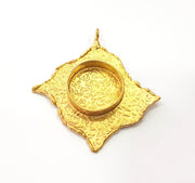 Raw Brass Pendant Blank Mosaic Base Blank inlay Blank Necklace Blank Resin Blank Mountings Cabochon Bezel Base  (20mm blank) G8951