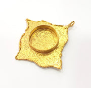 Raw Brass Pendant Blank Mosaic Base Blank inlay Blank Necklace Blank Resin Blank Mountings Cabochon Bezel Base  (20mm blank) G8951