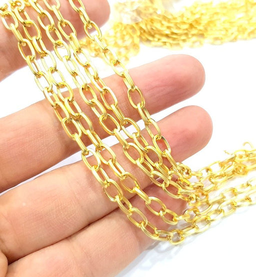 Gold Chain Gold Plated Chain 1 Meter - 3.3 Feet  (8x5 mm) G9572