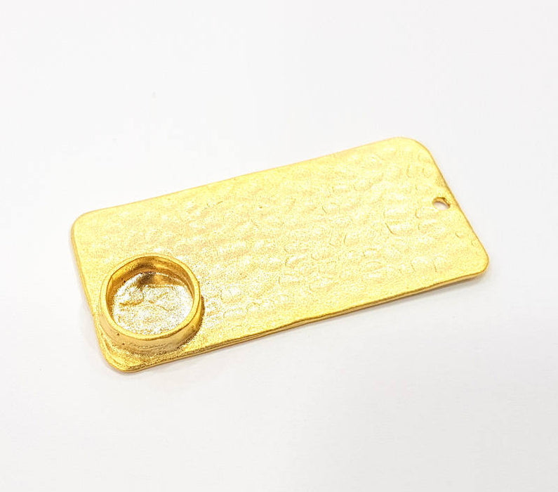 Gold Pendant Blank Mosaic Base inlay Blank Necklace Blank Resin Blank Mountings Gold Plated Brass ( 10mm blank ) G9579