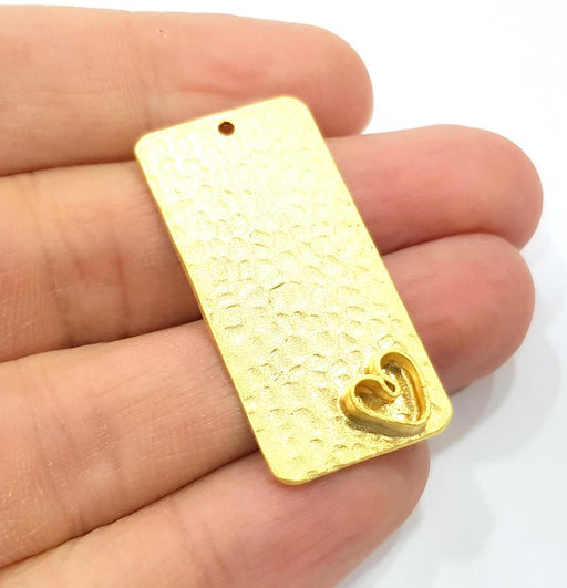 Heart Pendant Gold Pendant Blank Mosaic Base inlay Blank Necklace Blank Resin Blank Mountings Gold Plated Brass ( 10x6mm blank ) G9580