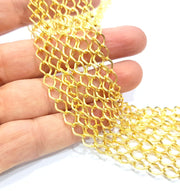 Gold Chain Gold Plated Chain 1 Meter - 3.3 Feet  (9x6 mm) G9584