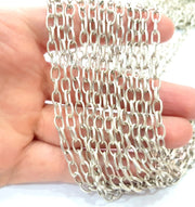 Silver Chain Antique Silver Plated Chain  1 Meter - 3.3 Feet (8x5mm) G9587