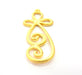 2 Curved Wire Motif Charms Matte Gold Charms  (58x18mm)  G9821