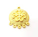 2 Gold Earrin Findings Gold Charm Gold Plated Charms  (28x21mm)  G9617
