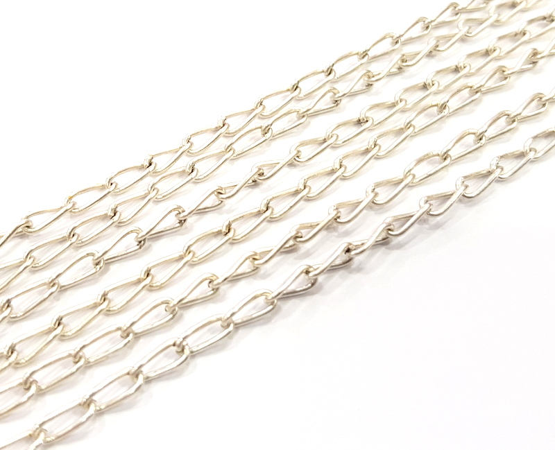 Silver Chain Antique Silver Plated Chain  1 Meter - 3.3 Feet (7x3mm) G9622