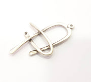 4 Silver Charms Antique Silver Plated Connector (50x30mm) G9629