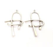 4 Silver Charms Antique Silver Plated Connector (50x30mm) G9629