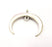 4 Crescent Pendant Silver Moon Pendant Antique Silver Plated Pendants  (41x39mm)  G9631