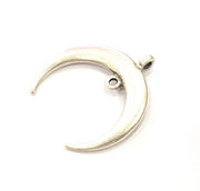 Crescent Pendant Silver Moon Pendant Antique Silver Plated Pendants  (41x39mm)  G9631