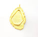 Gold Pendant Blank Base Setting Necklace Blank Resin Blank inlay blank Mosaic Blank Mountings Gold Plated Brass ( 47x28mm blank ) G8982
