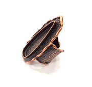 Copper Ring Blank inlay Ring Blank Mosaic Ring Bezel Base Settings Cabochon Mountings (33x10mm blank ) Antique Copper Plated Brass G8984