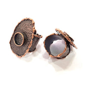 Copper Ring Blank inlay Ring Blank Mosaic Ring Bezel Base Settings Cabochon Mountings (10mm blank ) Antique Copper Plated Brass G8988