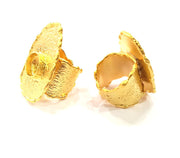 Gold Ring Settings Blanks inlay Ring Mosaic Ring Bezel Base Cabochon Mountings Adjustable (10mm blank ) Gold Plated Brass G8989