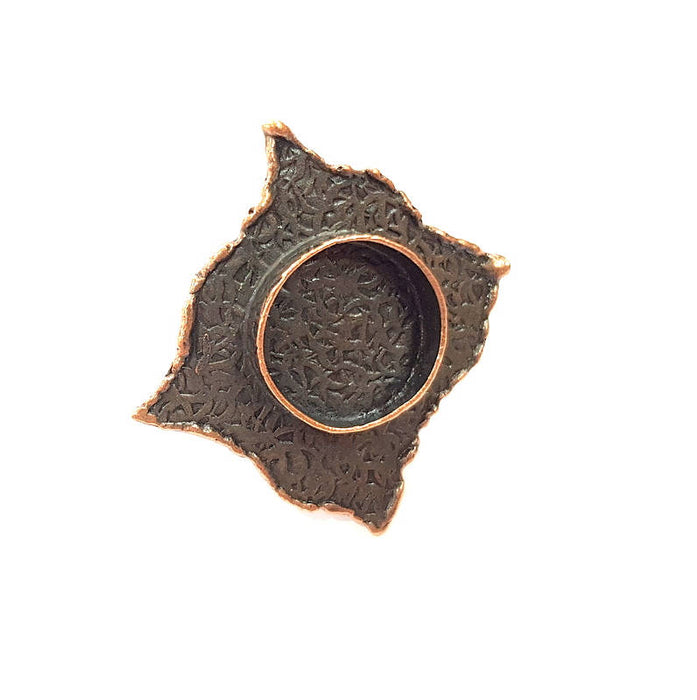 Copper Ring Blank inlay Ring Blank Mosaic Ring Bezel Base Settings Cabochon Mountings (20mm blank ) Antique Copper Plated Brass G8991