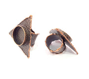 Copper Ring Blank inlay Ring Blank Mosaic Ring Bezel Base Settings Cabochon Mountings (20mm blank ) Antique Copper Plated Brass G8992