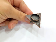 Copper Ring Blank inlay Ring Blank Mosaic Ring Bezel Base Settings Cabochon Mountings (20mm blank ) Antique Copper Plated Brass G8992