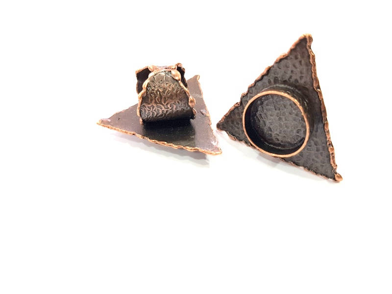 Copper Ring Blank inlay Ring Blank Mosaic Ring Bezel Base Settings Cabochon Mountings (20mm blank ) Antique Copper Plated Brass G8992