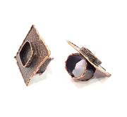 Copper Ring Blank inlay Ring Blank Mosaic Ring Bezel Base Settings Cabochon Mountings (20x20mm blank ) Antique Copper Plated Brass G8994