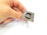 Copper Ring Blank inlay Ring Blank Mosaic Ring Bezel Base Settings Cabochon Mountings (20x20mm blank ) Antique Copper Plated Brass G8994