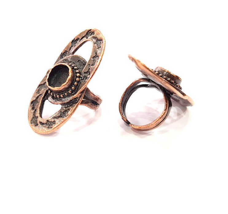 Copper Ring Blank inlay Ring Blank Mosaic Ring Bezel Base Settings Cabochon Mountings (10mm blank ) Antique Copper Plated Brass G8996