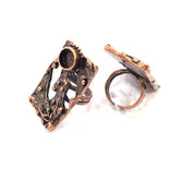 Copper Ring Blank inlay Ring Blank Mosaic Ring Bezel Base Settings Cabochon Mountings (10mm blank ) Antique Copper Plated Brass G9001
