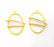 2 Gold Charm Gold Plated Charms (41x30mm)  G9653