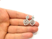 5 Silver Charms Antique Silver Plated Connector (30x15mm) G9658