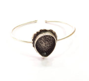 Silver Bracelet Blanks Bangle Blanks Cuff Blanks Adjustable Bracelet Blank Antique Silver Plated Brass ( 20x15mm Blanks ) G9672