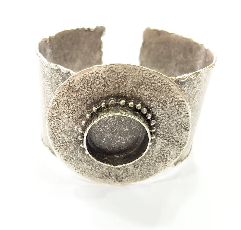 Silver Bracelet Blanks Bangle Blanks Cuff Blanks Adjustable Hammered Bracelet Blank Antique Silver Plated Brass ( 20mm Blanks ) G9673