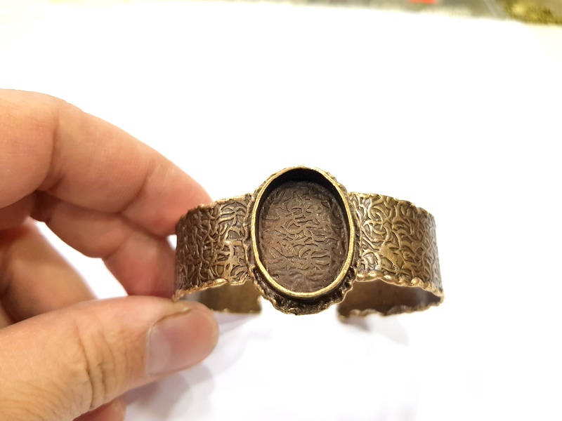 Bangle Blanks Antique Bronze Bracelet Blanks Cuff Blanks Adjustable Bracelet Blank Antique Bronze Plated Brass (24x17mm Blanks) G9687