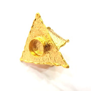 Gold Ring Settings Blank inlay Ring Mosaic Ring Bezel Base Cabochon Mountings Adjustable (10mm blank ) Gold Plated Brass G9702