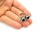 Silver Ring Setting Resin Ring Bezel Blank Cabochon Base Adjustable inlay Ring Mounting (9x7mm) Antique Silver Plated Brass G9734