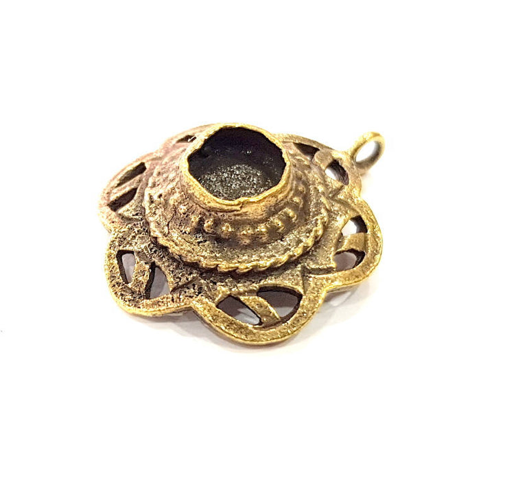 Pendant Blank Antique Bronze inlay Blank Mosaic Blank Resin Blank Bezel Base Setting Mountings Antique Bronze Plated Brass ( 28mm ) G9009